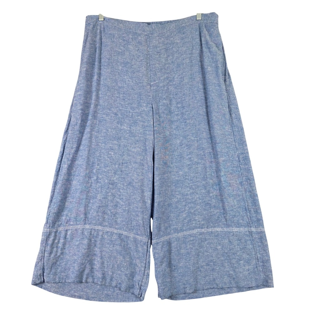 Banana Republic Antique Blue Linen Blend High Rise Wide Leg Cropped Pants XL